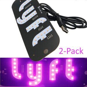 2X Lyft Rideshare Pink LED sign